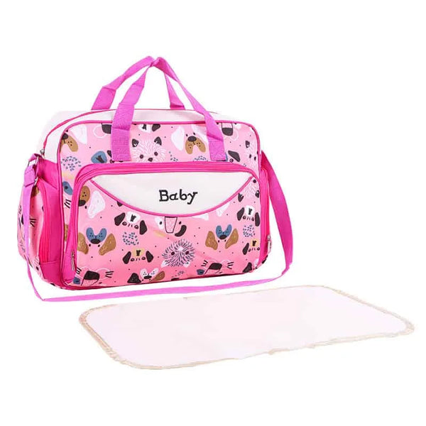 Printed Maternity Diaper Bag with Changing Mat – Spacious Travel Bag for Moms