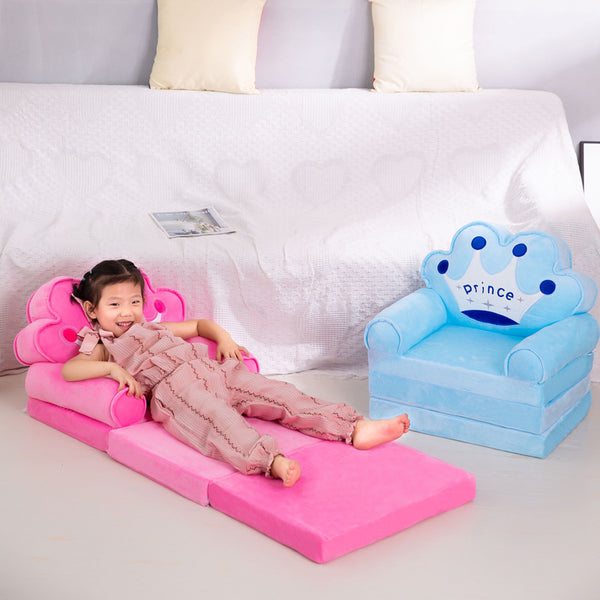 Plush Kids Sofa Chair Convertible Folding Sofa Bed