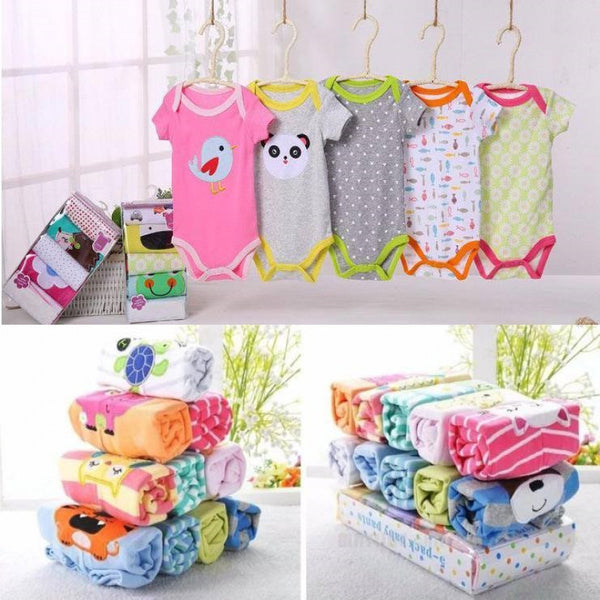 Baby Cotton Rompers Pack of 5 – Random Colors