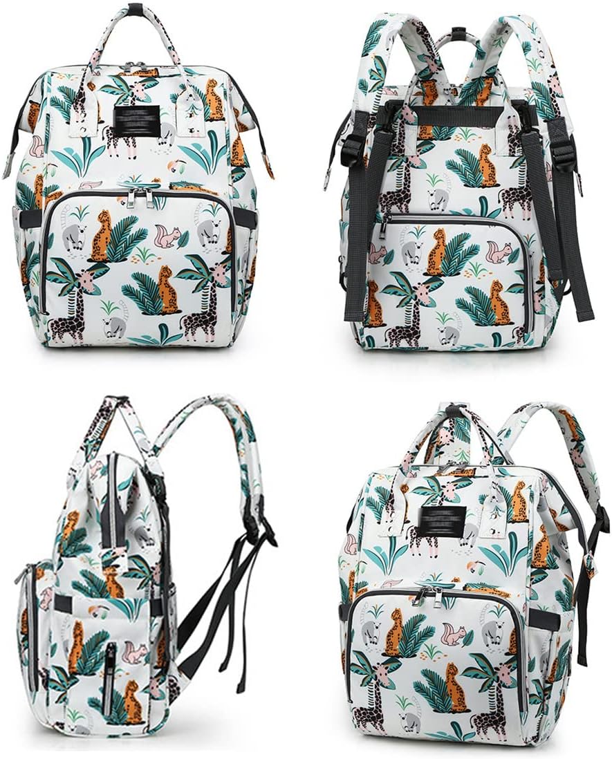 Multifunction Mothers Backpack Printed White