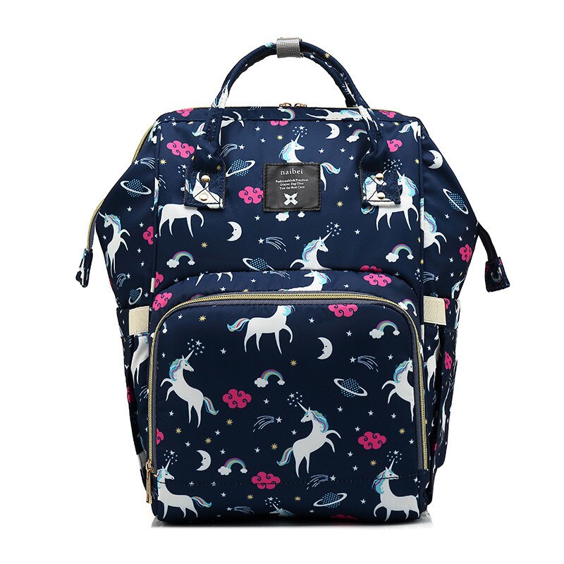 Diaper Backpack Printed – Navy Blue