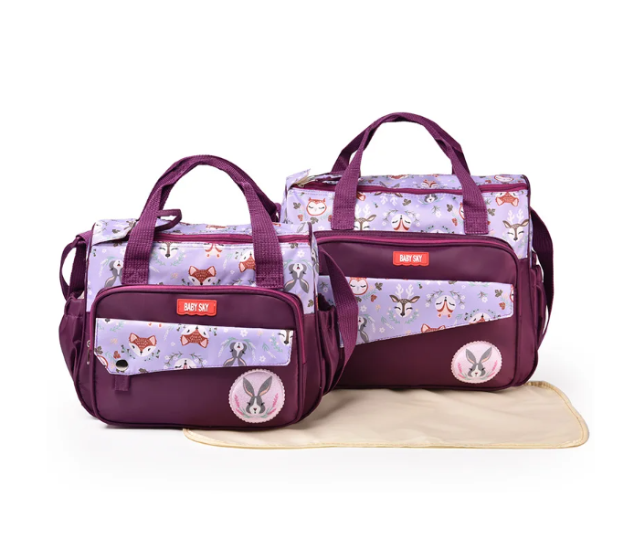 Animal Pattern Dual Diaper Bag Set – Purple
