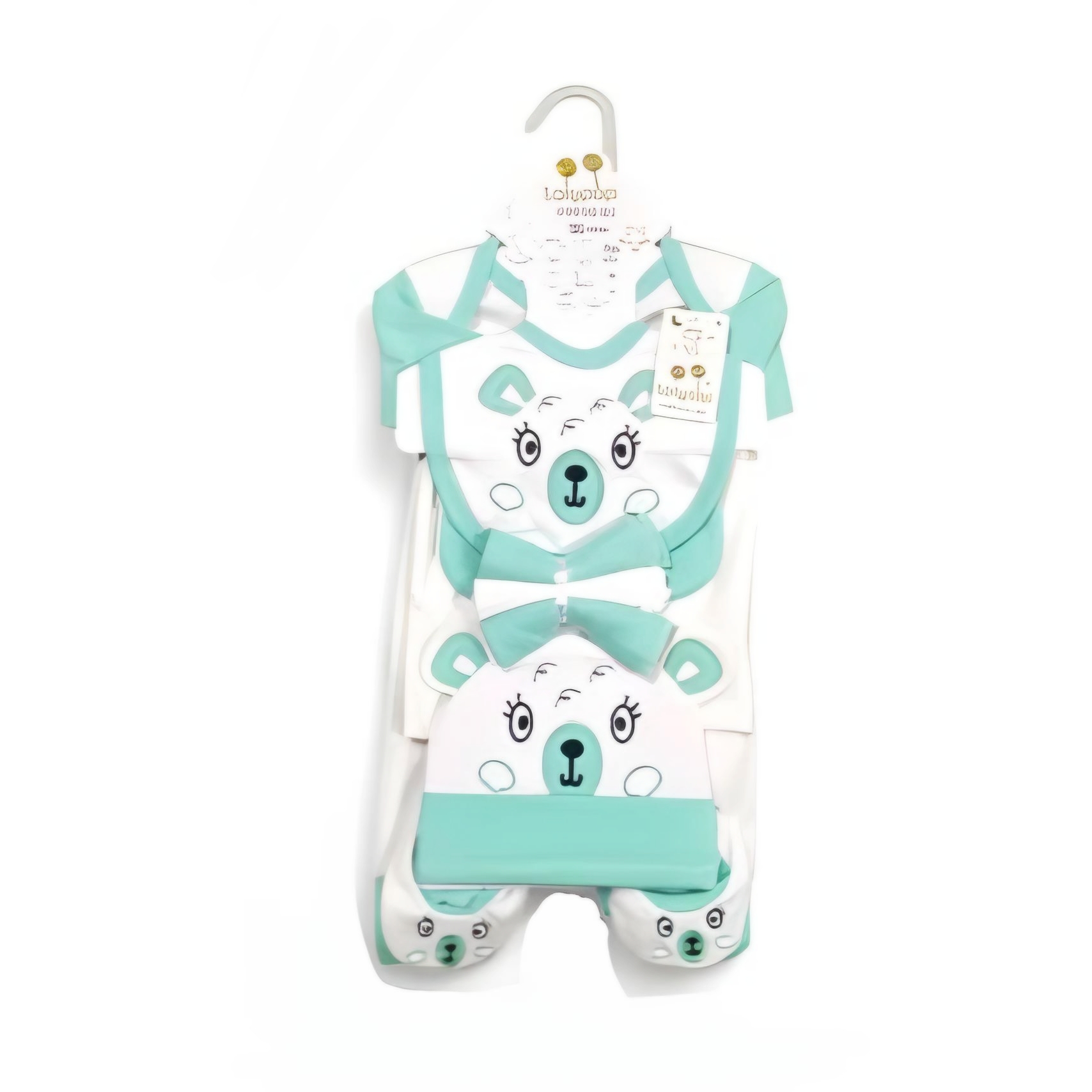 10Pcs Baby Gift Set White & Green Bear