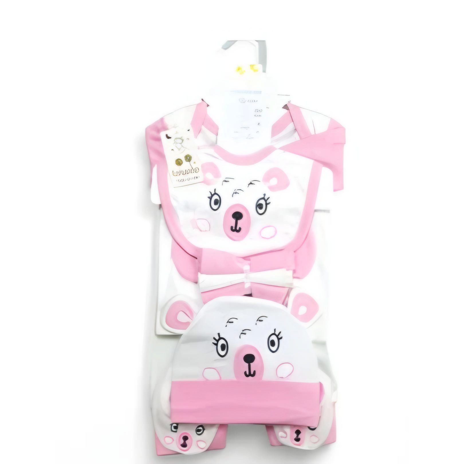 10Pcs Baby Gift Set White & Pink Bear