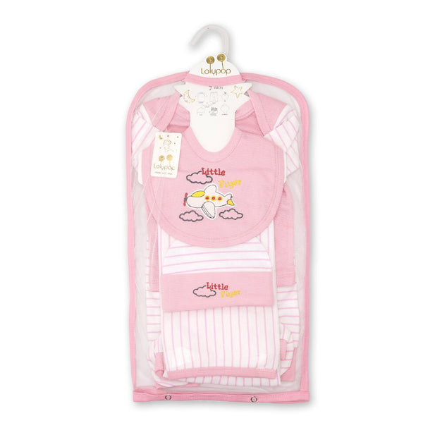 7Pcs Baby Gift Set Plane & Cloud Pink