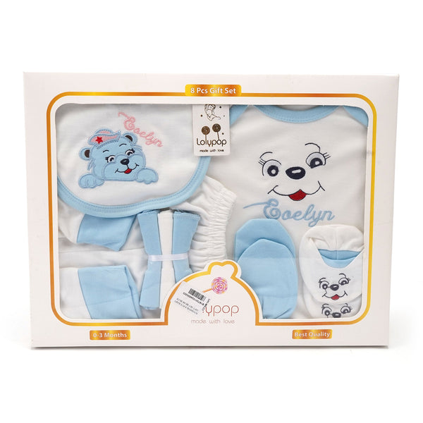 8Pcs Baby Gift Set Bear Blue