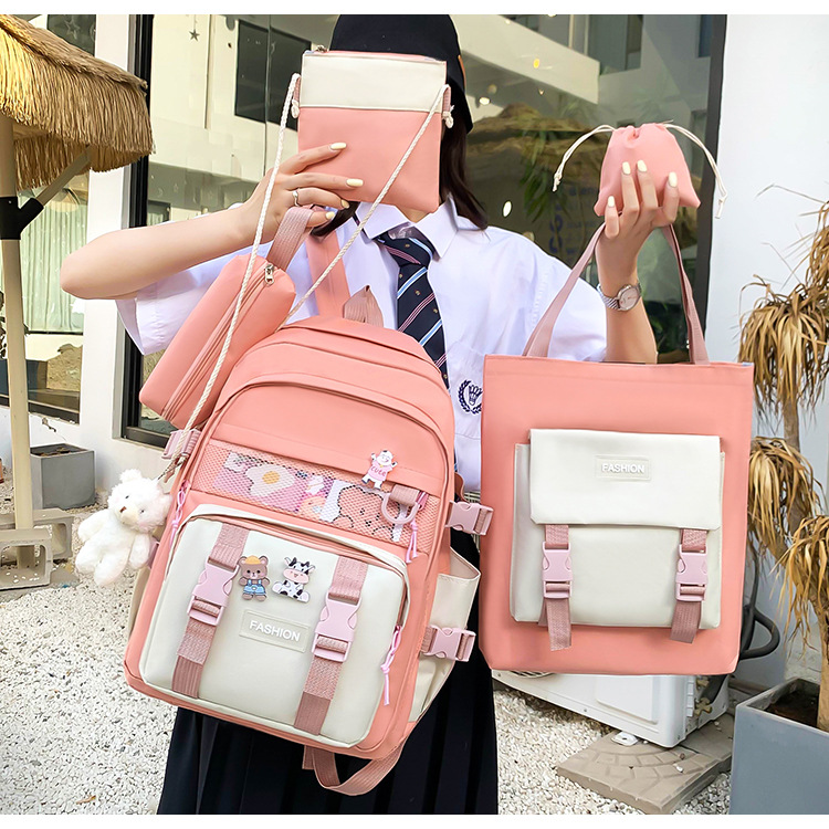 5 in 1 Fashion Backpack School Bag for Student Backpacks